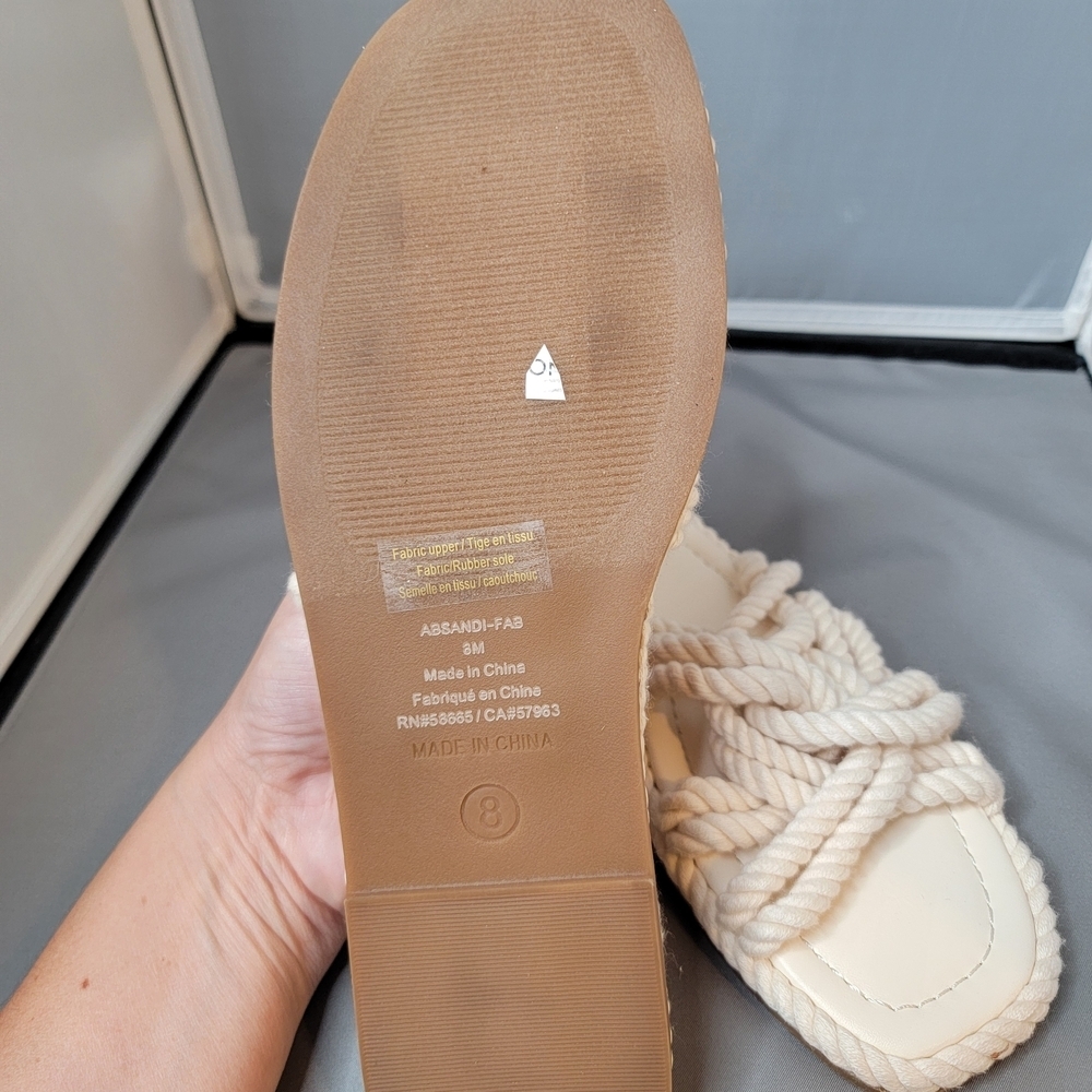 Abound Cream Rope Sandals Size 8 - Picture 4 of 6
